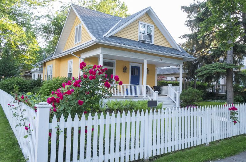 Fenced Yard with Painted Fence